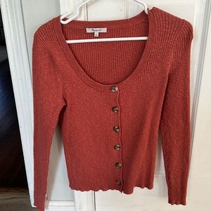 Madewell Scoop Neck Button Sweater Small